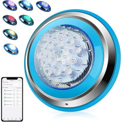 Tiešā veidā zemūdens uzstādīšana 54 W 12 V LED baseina apgaismojums Zemūdens baseina apgaismojums 18 x 3 W RGB LED mikroshēmas Bluetooth vadības programma IP68 Sienas uzstādīšana 32 gaismas efekti Krāsu maiņa Baseinu piederumi