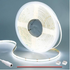 GOMING 24 V 10 m COB LED sloksne Cool White 6000 K LED sloksne 312LED/M LED sloksne Pašlīmējoša CRI 93+ Augsts spilgtums 6300 lm Nav ūdensnecaurlaidīga IP20 LED gaismas sloksne iekštelpu mājas virtuves dekorēšanai