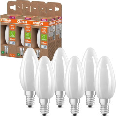 OSRAM Energy Class Classic mini LED lampas, 3,8 W / 806 lūmeni, A enerģijas klase, vēsā balta gaisma (4000 K), CRI 80, matēts bezsvina stikls, E14 uzgaļi, IP20, 35 mm diametrs, 6 gab. iepakojumā