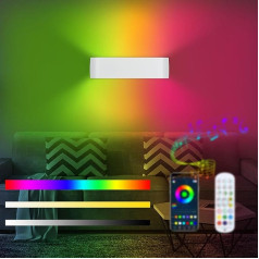 Lightess Smart RGB LED sienas gaisma iekštelpu dimmējama sienas lampa ar tālvadības pulti App Control Wall Lights Modern 213 Modes 16 Million Colours Music Voice Sync for Living Room Hallway Stairs utt.