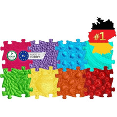 MUFFIK Sensory Mat Set Rainbow Puzzle Mat Baby Orthopaedic Balancing Stones for Children Pastel Colour Sensory Toy 8 Pieces 105 x 55 cm Play Mat Baby Puzzle Mat Rainbow