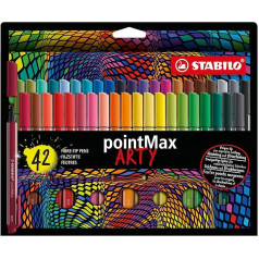 Fineliner - STABILO pointMax ARTY - 42 gabaliņu iepakojums - dažādas krāsas