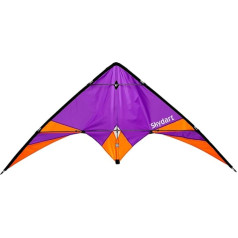 Wolkenstürmer® Skydart Stunt Kite (violets) - pūķis iesācējiem un pieredzējušiem - gatavs lidojumam ar poliestera linu un lidojuma cilpām - 175 cm augsts