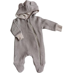 ORSON for® Bērnu kombinezons ar kapuci Romper Newborn ar rāvējslēdzēju 0-24 mēneši 100% kokvilna vilna Walk Oeko-Tex