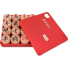 Tradicionālā ķīniešu šaha spēle Xiangqi 2 spēlētājiem, pārnēsājams ķīniešu ceļojumu šaha galda spēļu komplekts ar dižskābarža koka figūrām un ādas šaha galdu