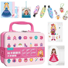 Punch Art komplekti, radoša puzzle Punch Painting | Mazuļu ģērbšanās rotaļlietas Punch Painting Kit - Creative Princess Stickers Funny Set for Birthdays, Kids Aged 3+ Doors, Girls, Backpacks