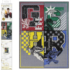 DIAMOND DOTZ CD238000515 Original 5D Diamond Painting Set Harry Potter Houses Creative Set with 53,992 Diamond Mosaic Stones, Painting Set 57 x 77 cm, DIY Complete Set for Adults and Children from 8