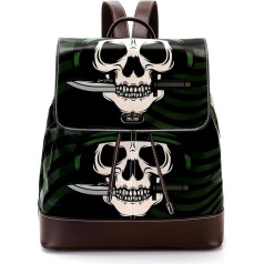 Skull with Bayonet Personalised School Bags Grāmatu somas pusaudžiem Multicoloured 27 x 12,3 x 32 cm mugursoma mugursomas, daudzkrāsains