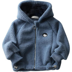 AIEOE Fleece Hoodie jaka ar kapuci un stand-up apkakle zīdaiņu zēni meitenes mēteļi Fleece Bomber jaka rudens ziema bieza silta divas Sytles 1-7 gadi