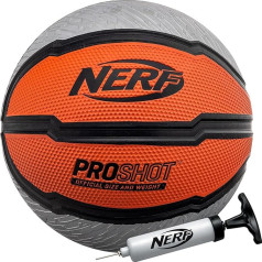 NERF Unisex Teen Proshot basketbola bumba melnā/apelsīnu krāsā, oficiāla