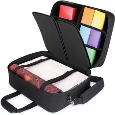 USA Gear XL Magic The Gathering MTG Deck Box Bag Travel Case - Liela MTG karšu glabāšanas soma ar polsterētu siksnu un laikapstākļiem izturīgu iekšpusi - piemērota kāršu komplektiem un kāršu piedurknēm - melna