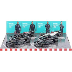 F1 Mercedes AMG Petronas W12 W13 W14 Komplekts 4 modeļi Formula 1 F1 2021-2023 - Lewis Hamilton George Russel - M 1:43 12 cm - Bburago 38093