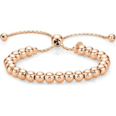 Diamond Treats Ball Bracelet for Women and Girls, Silver or Rose Gold Bracelet with Ball Chain Design, 925 Sterling Silver Bracelet for Women, Italian Design Bead Bracelet with 5 mm Beads