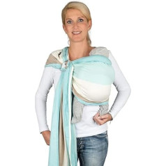 Hoppediz Ring-Sling Baby Sling - gurnu nēsātājs - nēsāšana uz vēdera - no dzimšanas - 100% kokvilna, kas pārbaudīta attiecībā uz kaitīgām vielām - ilustrēta nēsāšanas instrukcija - Arcachon dizains