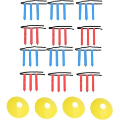 BESPORTBLE karoga futbola komplekts Skolas karoga futbola jostas komplekts: Futbola josta ar karogiem 12 spēlētājiem 3 karogi Pro josta plus 4 futbola treniņu piederumi 16 daļu komplekts karoga futbols