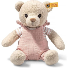 Steiff Cuddly Toy Nele Teddy Bear, mīļa, mīksta rotaļlieta, zēniem, meitenēm un zīdaiņiem no 0 mēnešiem, plīša rotaļlieta 26 cm, rozā, 242663