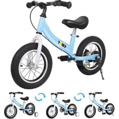 YBIKE 2 in 1 līdzsvara velosipēds, bērnu līdzsvara velosipēds un bērnu velosipēds ar divējāda lietojuma funkciju, piemērots bērniem vecumā no 1 līdz 7 gadiem, 12, 14, 16 collas ar bremzi, pedāļiem, mācību teoriju