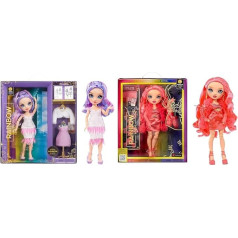 Rainbow High Fantastic Fashion Doll - Violet Willow & Fashion Doll - Priscilla Perez - Rozā lelle