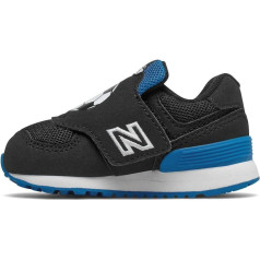 New Balance Boys Iconic 574 V1 Hook and Loop Trainers, Black/Wave, 10 Toddler US