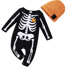 Sunfashion Apģērbi Boy 3 gadu zīdaiņu jaundzimušo zēnu zēni meitenes karikatūra drukāt garas piedurknes Romper Jumpsuit ar cepuri apģērbu komplekts 2 PIECES apģērbi bērnu apģērbi zēni 86 Haloween kostīms bērns