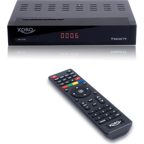 Xoro HRT 8730 DVB-C kabeļtelevīzijas uztvērējs ar USB 2.0 multivides atskaņotāju, gatavs PVR, Timeshift, piemērots visiem kabeļu tīkliem, melns