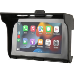 5 collu motociklu Carplay GPS navigācija, MP5 atskaņotājs ar IPS skārienekrānu, motociklu GPS ierīce ar IP67 Dual BT portu, motociklu audio video atskaņotājs