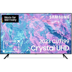 Samsung Crystal UHD 4K CU7199 televizors 65 collas, PurColor, Crystal procesors 4K, Smart TV, GU65CU7199UXZG, vācu modelis [2023]