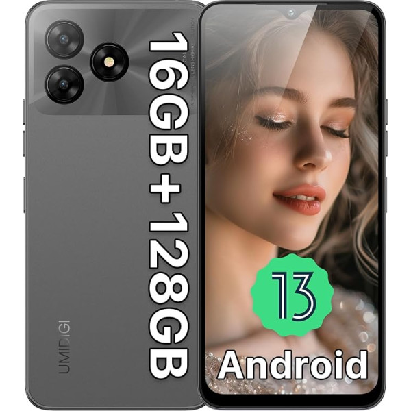 UMIDIGI G5 viedtālrunis bez līguma, 16GB + 128GB/1TB, Mobilais tālrunis bez līguma, Android 13, 50MP + 8MP, 6,6 collu HD+ displejs, 5000 mAh viedtālrunis, Unisoc T606 Octa Core 4G Dual SIM Mobile