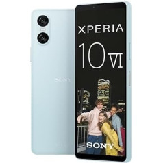 Sony Xperia 10 VI - 6,1 collu 21:9 OLED, 5000 mAh akumulators, trīs optiskie fokusa attālumi, 3,5 mm audio, Android 14, IP65/68, divu SIM karšu hibrīds, zils, 24+12 mēnešu garantija [Amazon ekskluzīvs] + aizmugurējais vāks