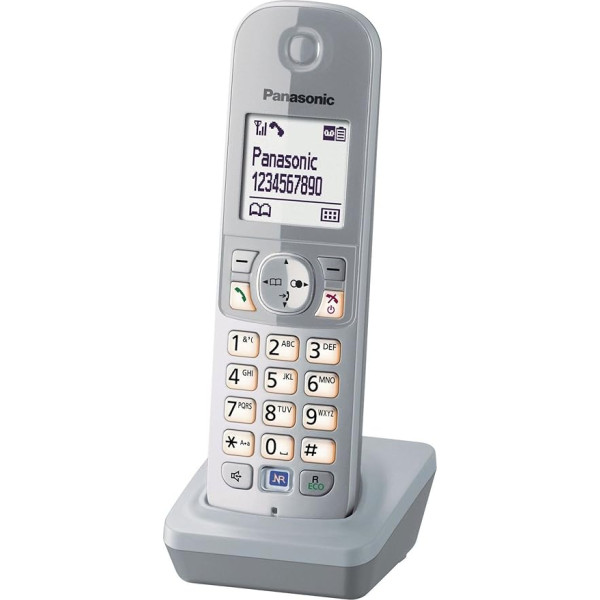 Panasonic KX-TGA681EXS klausule KX-TG68xx sērijai, ieskaitot uzlādes paliktni, sudraba krāsā Pearl Silver