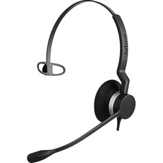 Jabra Biz 2300 USB-A MS On-Ear Mono austiņas - Skype for Business zertifizierte Noise Cancelling Kabel-Kopfhörer mit Bedieneinheit für Softphones und Tischtelefone, Schwarz