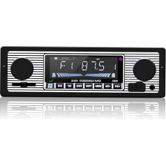 Classic Auto Stereo Bluetooth Auto Radio 2 Knob Single DIN 60WX4 FM Hands-Free Auto Radio Classic Auto MP3 AUX USB U-Disk Audio ar tālvadības pulti