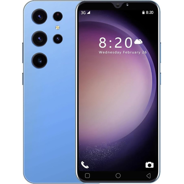 SnHey lēts viedtālrunis, 5,0 collu HD displejs, 16 GB / paplašinājums 128 GB un Android 9.0 mobilais tālrunis, Dual SIM Dual Camera, GPS/Bluetooth/WiFi/Face Unlock (SnHey-S23Ultra-Blue)