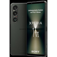 Sony Xperia 1 VI - 6,5 collu 19,5:9 FHD+ HDR OLED 120 Hz, trīskāršs objektīvs ar inovatīvu sensoru un ZEISS, 3,5 mm audio, IP65/68, haki zaļš, ar aizmugurējo vāciņu