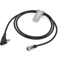 SZRMCC 12 V PD USB C tipa USB C savienojums ar taisnā leņķa bloķēšanas DC 2.1 2.5 trigeru barošanas kabelis Atomos Battery Eliminator Shinobi 7 Shogun Connect Video ierīces Pix-E7 E5 monitoram (30 cm)