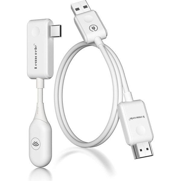 Bezvadu USB C raidītājs un uztvērējs, Lemorele 5G USB-C HDMI bezvadu pārraide 30M HDMI bezvadu pagarinātājs, video/audio straumēšana no Macbook/Laptop uz projektoru/HDTV mājas kinozālē/sanāksmē/lekcijā