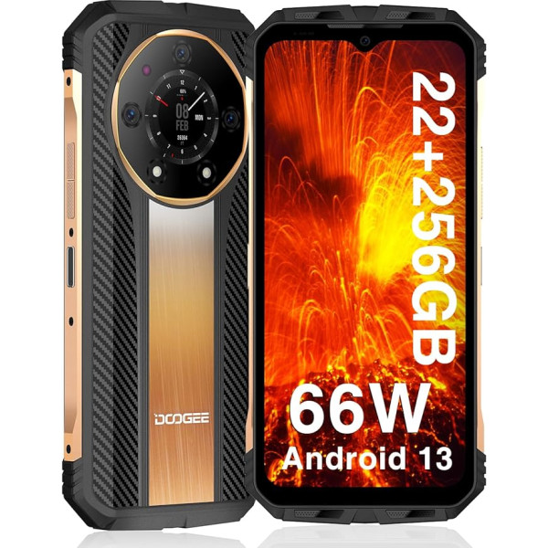 DOOGEE S110 Āra mobilais tālrunis bez līguma Android 13 (2024), Helio G99 22GB + 256GB (TF 2TB), 10800mAh 66W Āra viedtālrunis 6,6 collu FHD+ 120Hz, 50MP + 24MP nakts redzamības IP68 ūdensizturīgs