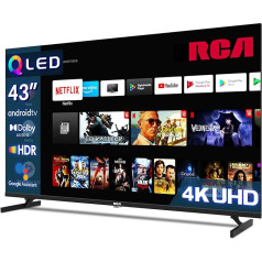 RCA QLED televizors 43 collas (108 cm), UHD Smart TV, WiFi, Bluetooth, 4K HDR, App Store, trīskāršs uztvērējs (DVB-C/S/S2/T/T/T2)