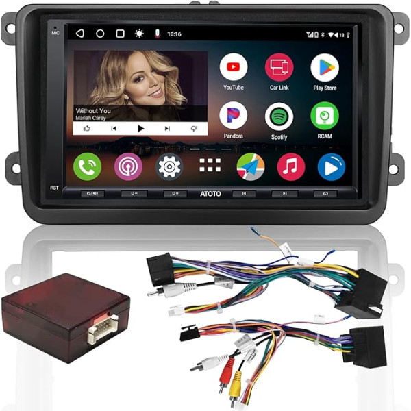 ATOTO A6PF Android Double Din auto radio, saderīgs ar VW Volkswagen/Golf/Polo/Tiguan, 7 collu digitālais multivides uztvērējs, bezvadu Carplay un bezvadu Android auto, 2 Bluetooth, 2G+32G, A6VW07APF