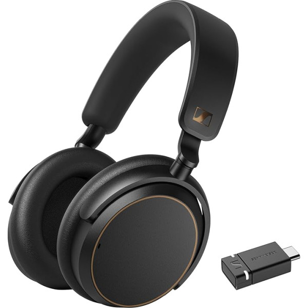 Sennheiser ACCENTUM Special Edition - ACCENTUM Bluetooth austiņas un BTD 600 Bluetooth dongle - 50 stundu akumulatora darbības laiks, hibrīda ANC tehnoloģija, dongle ar USB-A/USB-C adapteri - melns/melns