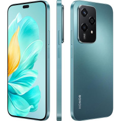 HONOR 200 Lite 5G viedtālrunis, trīskāršā kamera, 108 MP, ROM atmiņa, 8 GB RAM, 6,67 collu, 4500 mAh akumulators, 8 kodolu MediaTek Dimensity 6080 (6 nm), Dual SIM, NFC, MagicOS 8.0/Android U, Cyan Lake