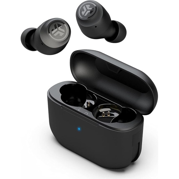 JLab Go Air Pop True Wireless In-Ear austiņas, Bluetooth austiņas, In-Ear Buds, austiņas un USB lādētājs ar Dual Connect, austiņas ar EQ3 skaņu un mikrofonu, melnas krāsas