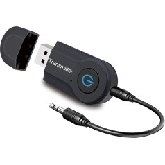 Andven USB bezvadu Bluetooth raidītājs, 3,5 mm audio stereo sistēma televizoram, datoru, portatīvajam datoram, planšetdatoram, MP3 / MP4, multivides atskaņotājam, augstas precizitātes stereo sistēma, Plug and Play