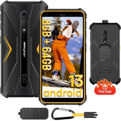 Ulefone Armor X12 Pro āra mobilais tālrunis Android 13, 8GB + 64GB/SD-256GB, IP68/IP69K āra viedtālrunis, 48600mAh akumulators, 13MP + 8MP kamera, 5,45