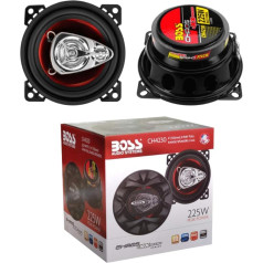 2 skaļruņi Saderīgs ar Boss Audio Systems CH4230 CH 4230 3 kanālu koaksiālais 10,00 cm 100 mm 4 collu diametrs 112,5 W RMS un 225 W Max 4 Ohm 90 dB SPL Automobiļu pāri