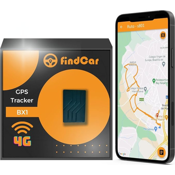 findCar BX1-4G GPS izsekotājs automašīnām, kravas automašīnām, motocikliem un citiem transportlīdzekļiem - atrašanās vietas noteikšana reālajā laikā ar akumulatoru, magnētu, signalizāciju: Pārmērīgs ātrums, pret zādzību un ģeogrāf