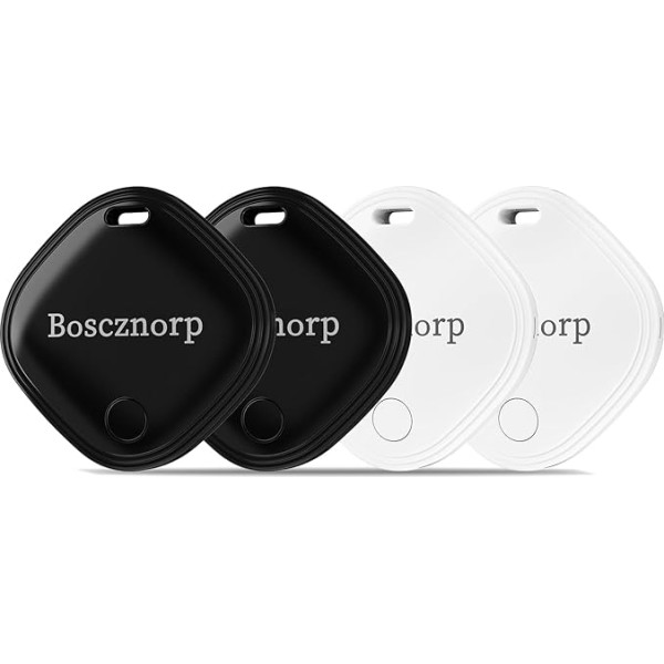 Boscznorp Air Tracker Tag Pack of 4, atslēgu meklētājs, saderīgs ar Apple lietotni - Kur ir? (tikai iOS), īpaši plāns atslēgu meklētājs mugursomām, atslēgām, bagāžai, Bluetooth meklētājs ar atslēgu piekariņu