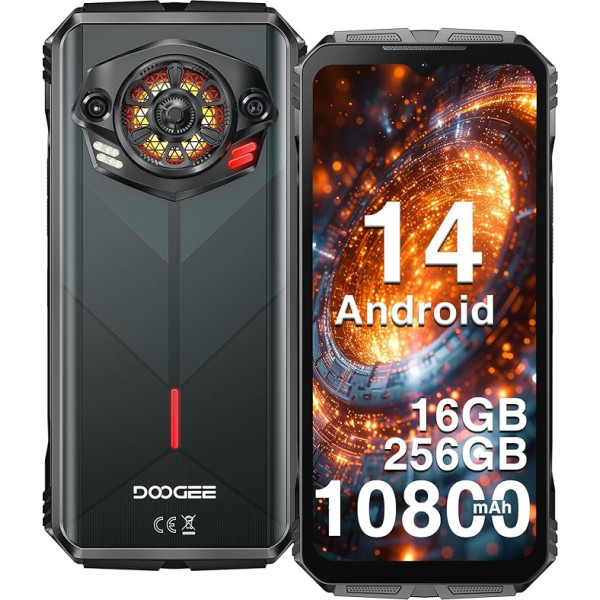 DOOGEE S Punk Phone Shatterproof Android 14 16GB RAM (6+10) + 256GB ROM 6.58