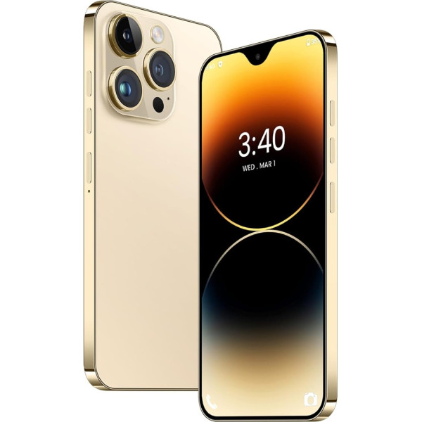 Lazmin112 Tālrunis ar 6,7 collu ekrānu 10 sistēmām, 4 kodolu procesors, 32 MP kamera, viedtālrunis ar 2.4G un 5G Dual Band WiFi atbalstu, 4G atbloķēts viedtālrunis ar augstas izšķirtspējas displeju (zelta)