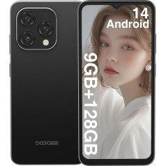 DOOGEE N55 [2024] Viedtālrunis Android 14, 9GB RAM + 128GB ROM/TF 1TB, Kamera AI 13MP, 6,56